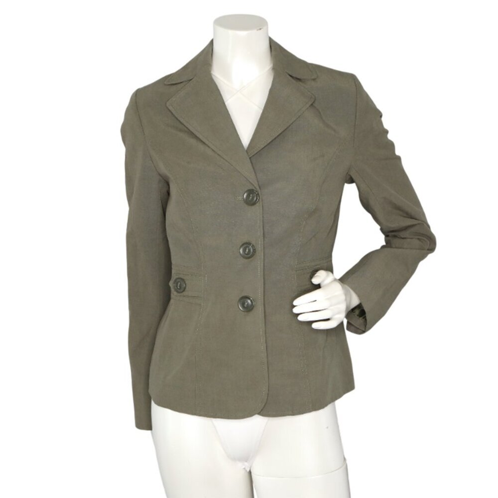 Cleo Tailored Blazer Jacket Green Casual Single Breasted Lined Peak Lapel - Picture 2 of 10